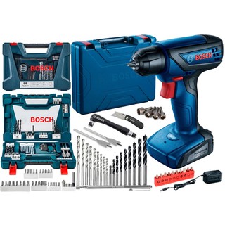 Furadeira E Parafusadeira 12v 1/4'' Gsr1000 Profissional Bosch + Kit Maleta Com 79 Peças