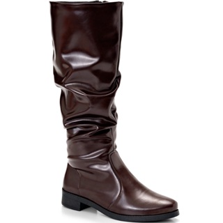 Bota Feminina Lumiss Montaria Slouchy Enrugada Salto Baixo Bico Redondo em Oferta na Shopee