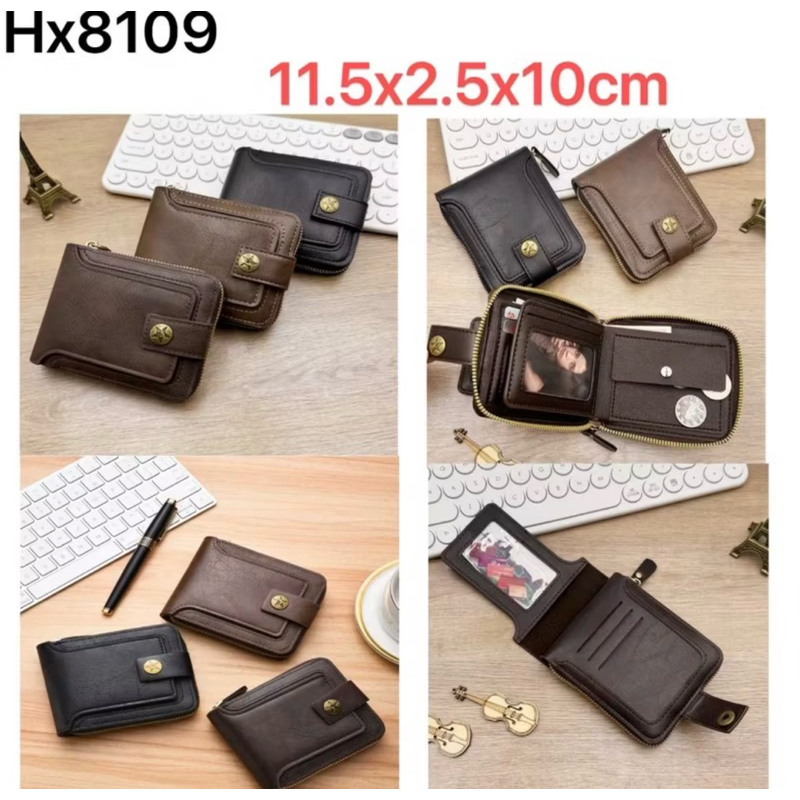 Carteira Masculina Porta Cartões Compacta de Couro Sintetico Pequena 8109