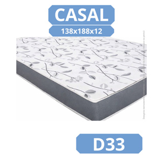 COLCHÃO CASAL D33 SELADO INMETRO - ALTA QUALIDADE ESPUMA 138x188x12 em Oferta na Shopee