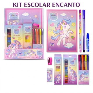 Kit Escolar Artístico Encanto Unicórnio Fofy 33 Peças Completo em Oferta na Shopee