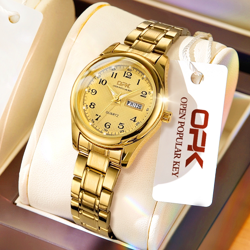 OPK Relógio Feminino Com Design Simples E Elegante Em Aço Inoxidável E À Prova De Água 8110 em Oferta na Shopee