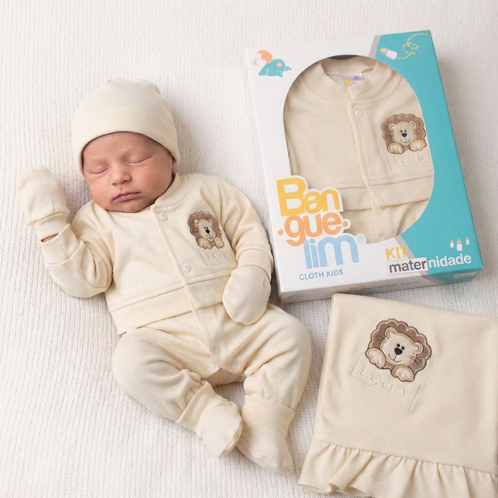 Saída Maternidade 5 Peças Bebê Menino Suedine Algodão Linha Premium Macio Confortável Promoção