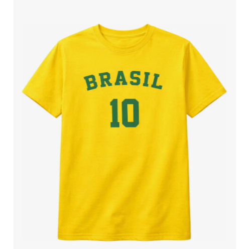 Camiseta Amarela Canarinho Copa Unissex Brasil 10 Infantil Criança