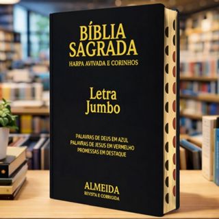 Biblia Sagrada Letra Jumbo | Harpa & Corinhos | RC | Luxo Preta em Oferta na Shopee