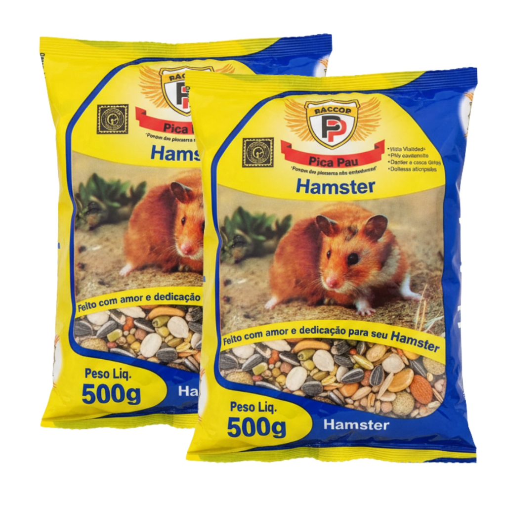 Kit 2 e 3 Mistura Para Hamster 500g Grãos com Nutrientes Especiais