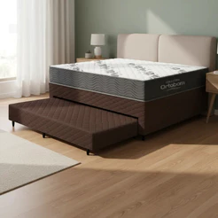 Cama Box com Colchao de Espuma D33 Ortobom Airtech 100 + Auxiliar de Espuma Unique Solteiro 88cm
