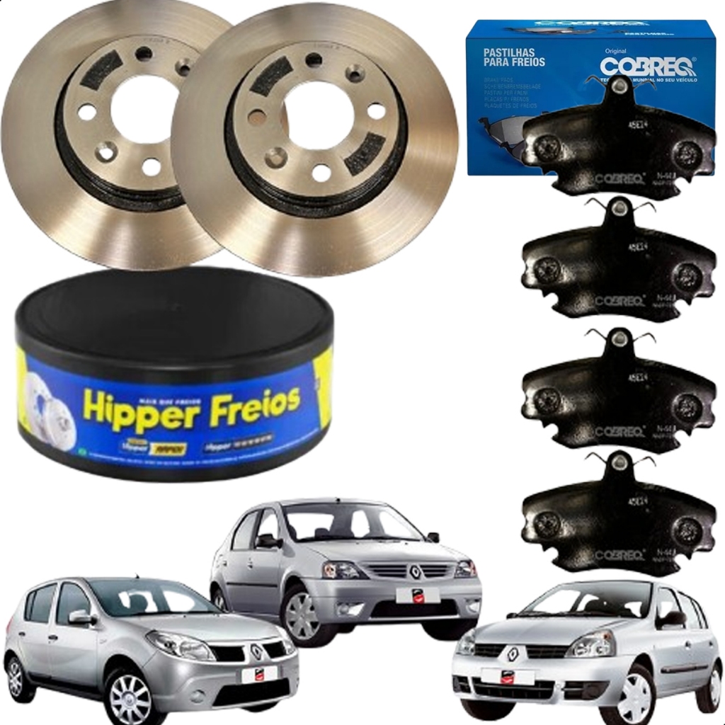 Disco Freio Dianteiro Pastilha Clio Logan Sandero Stepway