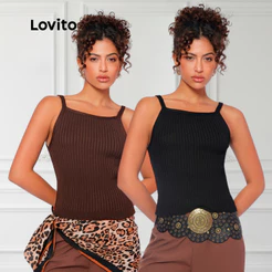 Lovito Kit Tricot Regata Casual Basica Moda Casual Feminina BRKTB715BRL745