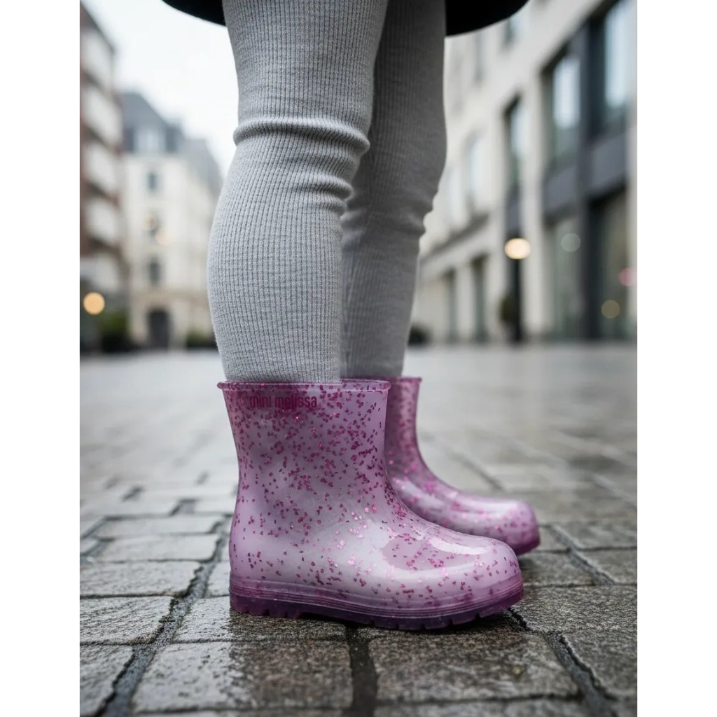 Galocha Botinha Criança BB Mini Melissa Welly Shiny Elements Impermeavel Original