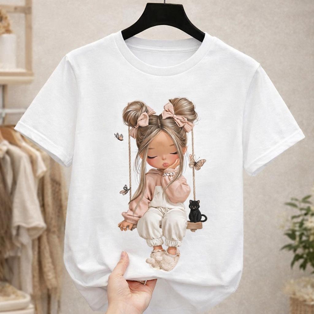 Blusa Infantil Feminina Estampada Menina – Camiseta Kids Fofa Moda Infantil Confortável