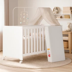 Berço Americano 3 em 1 Com Colchão Incluso Portátil Regulável Multiuso MDF Certificado Rodizio