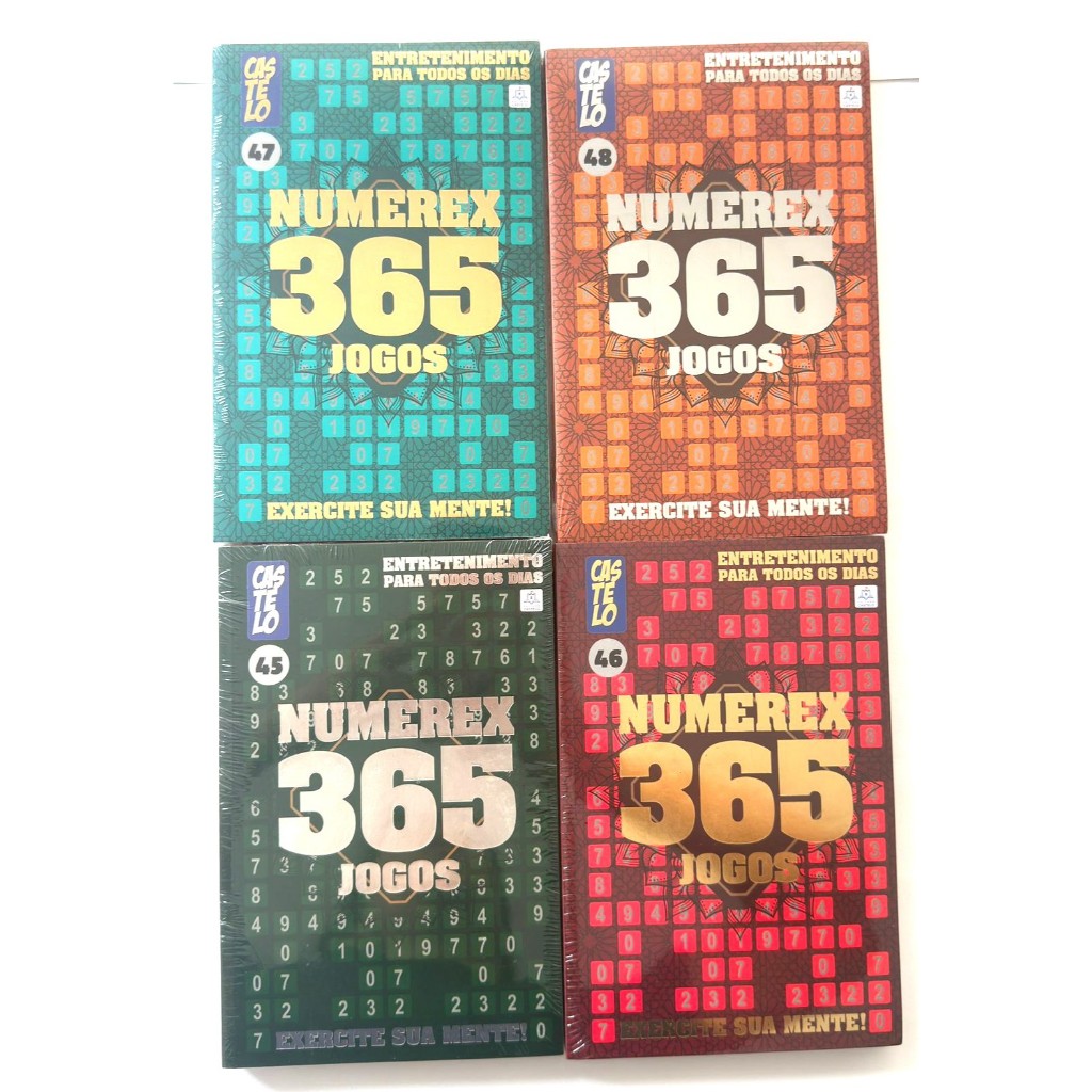 KIT 4 LIVROS DE PASSATEMPO NUMEREX 365 JOGOS