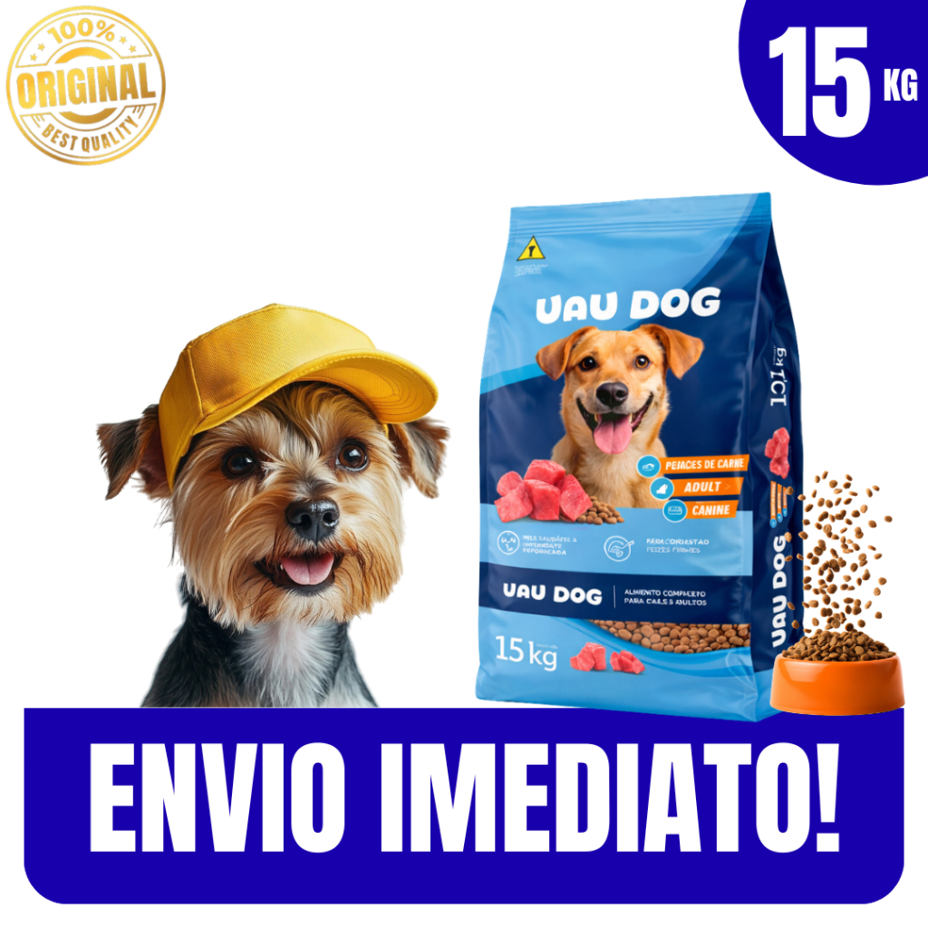 Ração para cachorro p/caes adultos carne 15kg nutrição diária cães - Envio Imediato