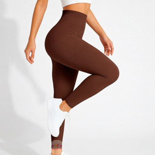 Calça Legging Canelada Premium de Cintura Alta Sem Costura Academia Feminina Elástica e Fitness em Oferta na Shopee