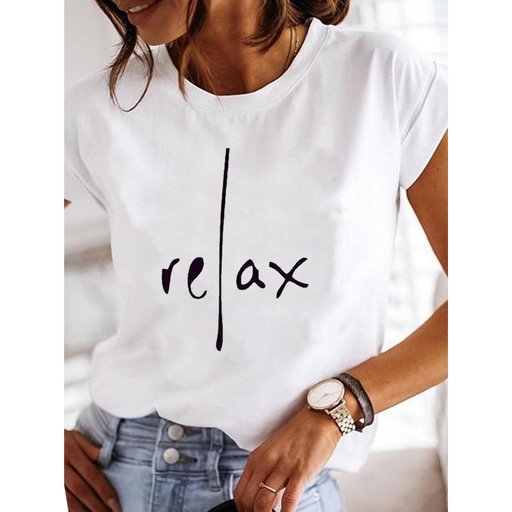 Camiseta Feminina Blusinha Tshirt 100% Algodão Moda Estampada Relax Premium Estilosa