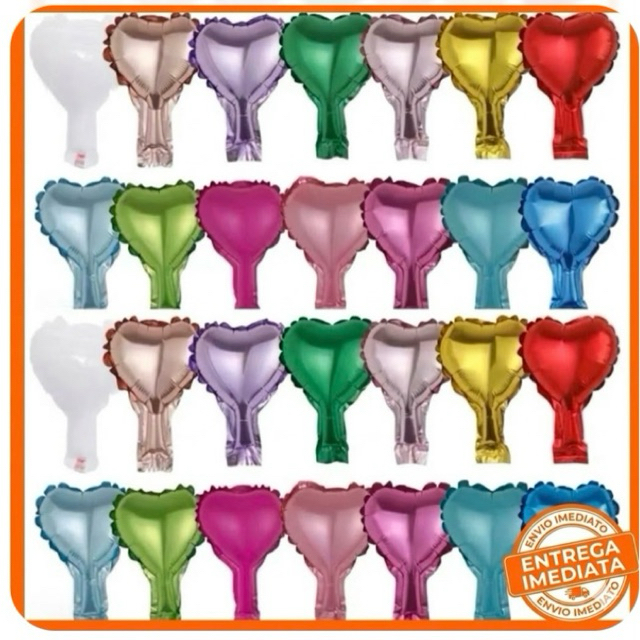50 Balão Metalizado Mini Coração 12cm 5 polegadas festas decoração enfeite mãe dia dos namorados