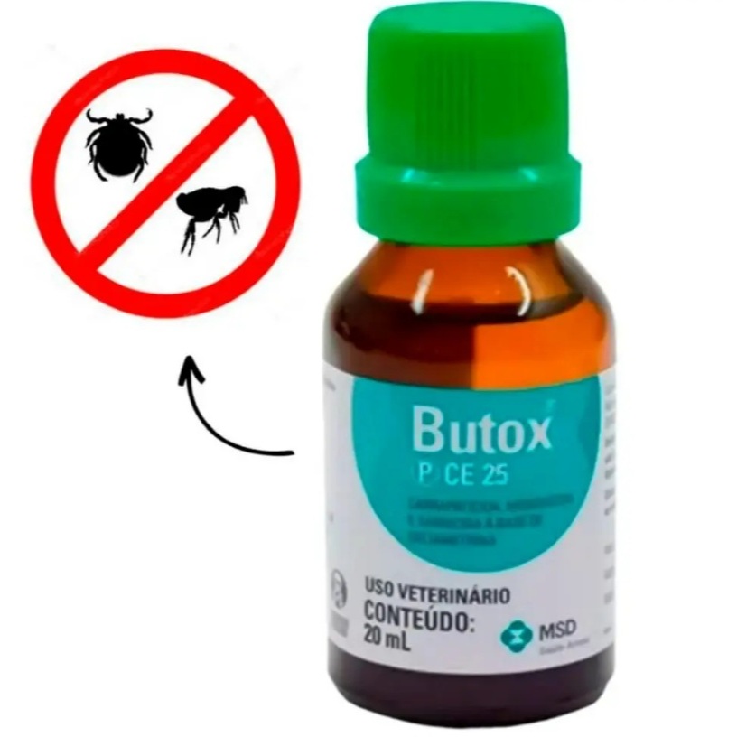 Butox 20ml Inseticida Contra Carrapatos, Pulgas, Moscas para Bovinos