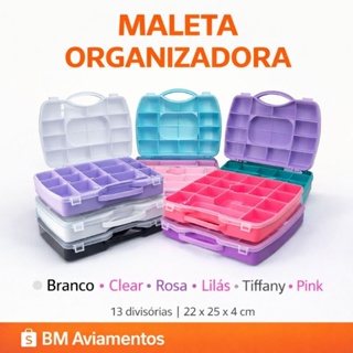 Maleta Organizadora 13 Divisórias Para Miçangas Strass Bijuterias Artesanato em Oferta na Shopee