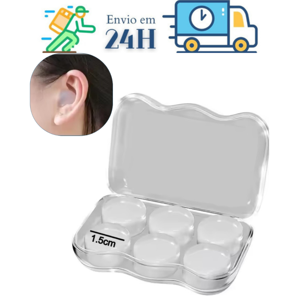 kit Tampão de Ouvido de Silicone Moldáveis Até 24 UN Conforto, Proteção e Silêncio em Qualquer Lugar