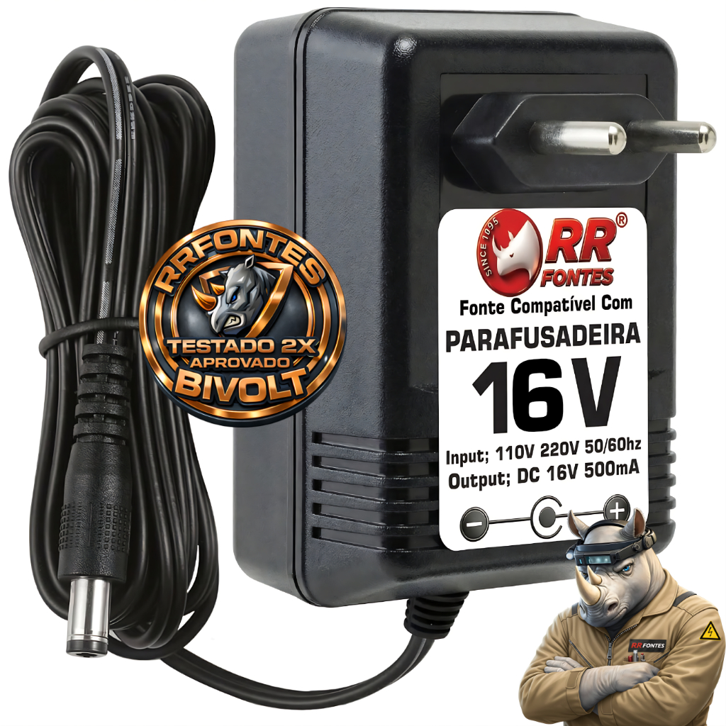 Fonte Carregador 16V Para Parafusadeira Dwt Einhell Famastil