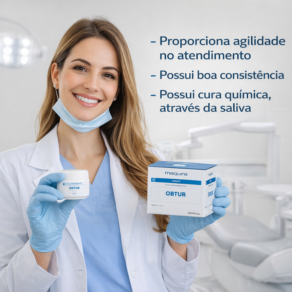 Restaurador Obturador Provisório Massa Tampa Buraco Dente Odonto Obtur Maquira