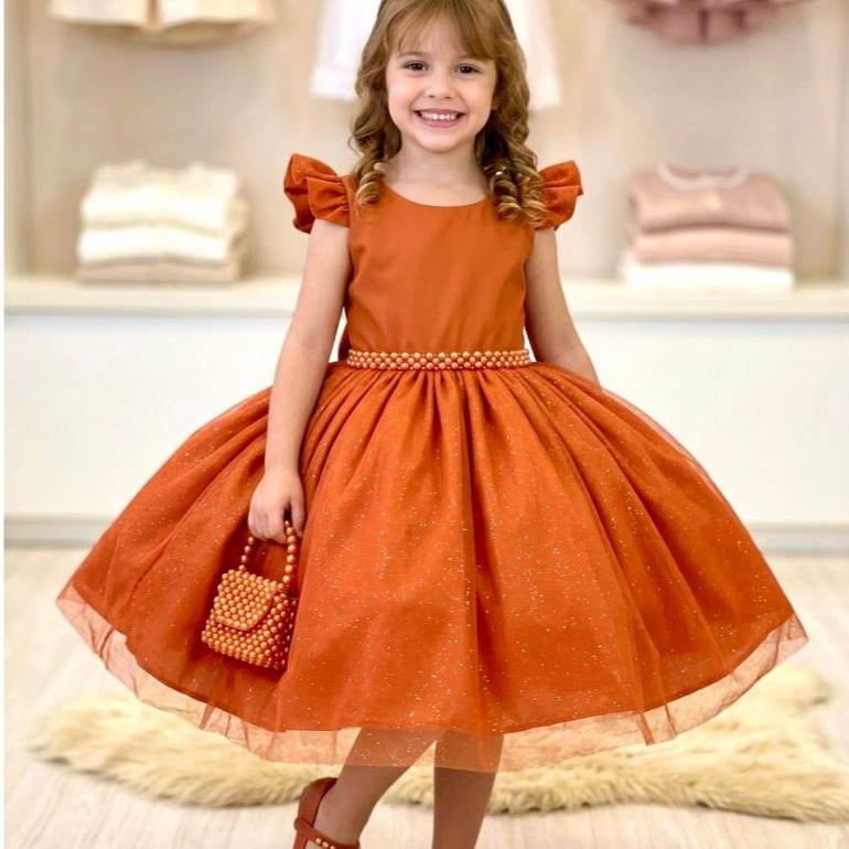 Vestido Infantil Menina Floral e Liso Casamento e Daminha de Honra Noivinha formatura Verão Escola em Oferta na Shopee