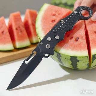 Faca Dobrável para Frutas Abertura Automática com Trava de Segurança e Clipe de Bolso em Aço Inox