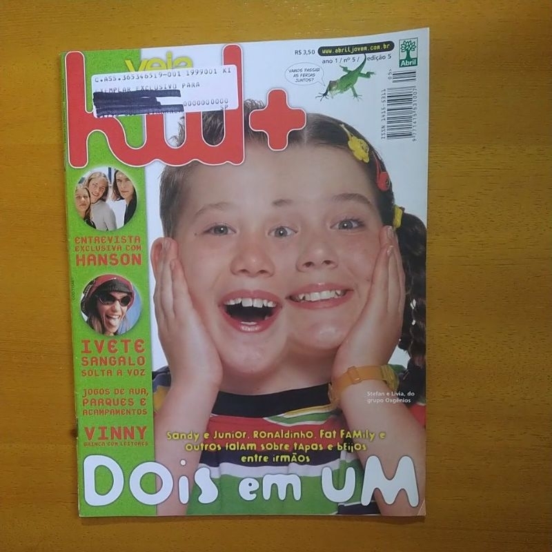 Revista Veja Kid+, com Hanson, Ivete Sangalo, Sandy e Junior, raridade dos anos 90