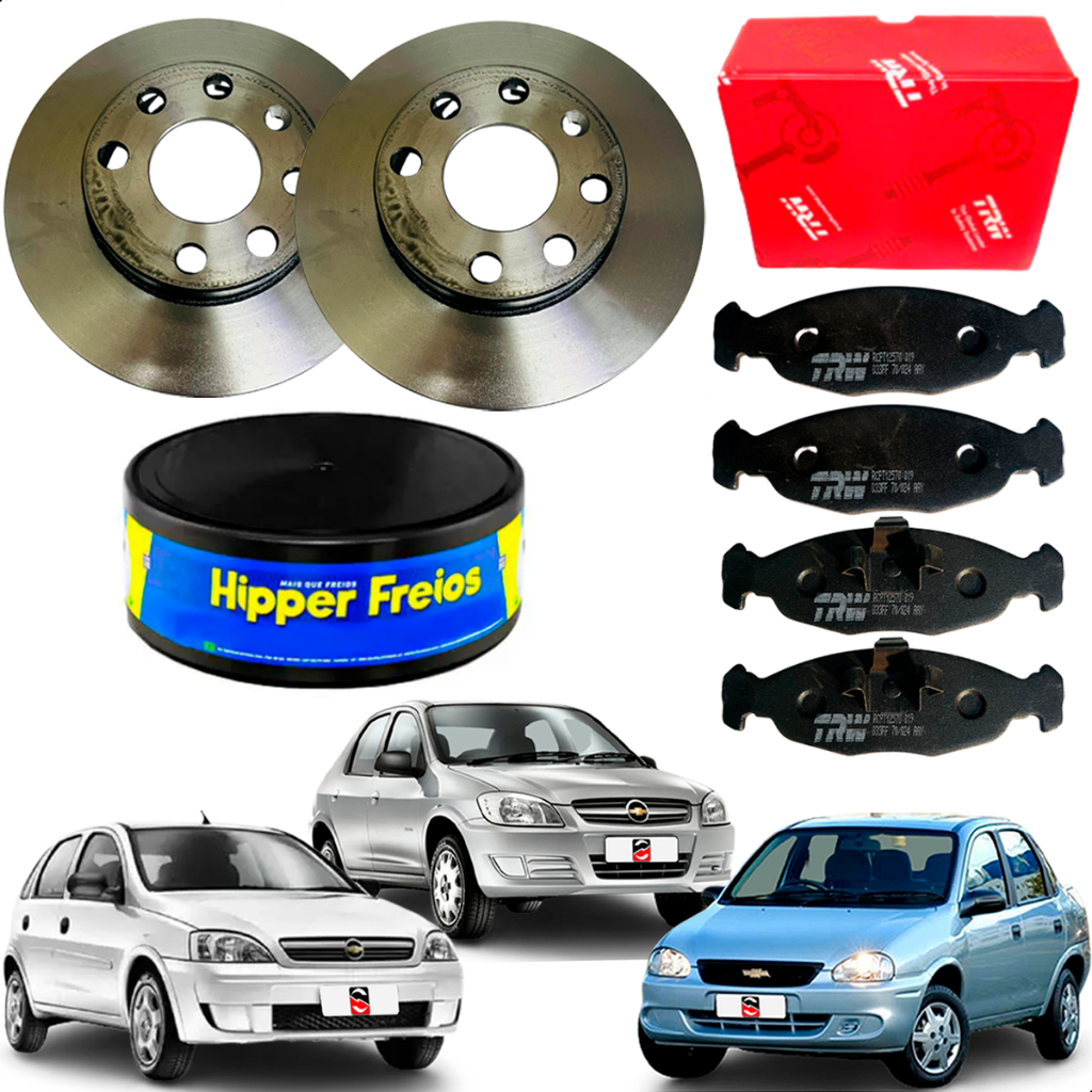 Par Disco Freio Pastilha Celta Corsa 2009 2010 2011 2012..