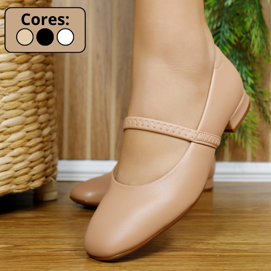 Sapato Beira Rio Scarpin Feminino Salto Baixo 4318.102 em Oferta na Shopee