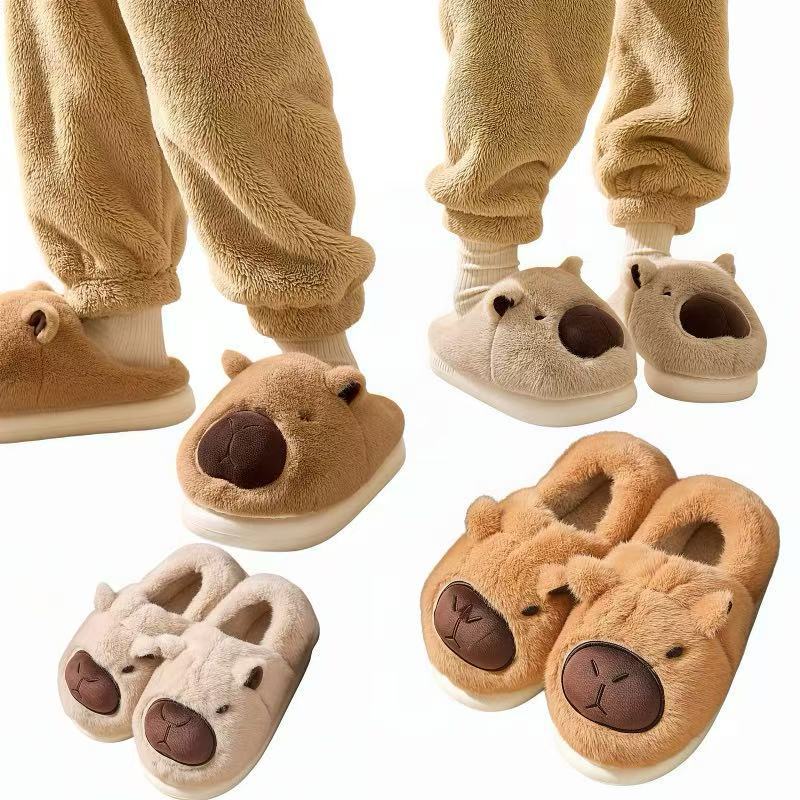 Adultos e criançasPantufa Chinelo Feminino Masculino Capivara Sapato De Inverno Antiderrapante Flexível Quente De Invern em Oferta na Shopee