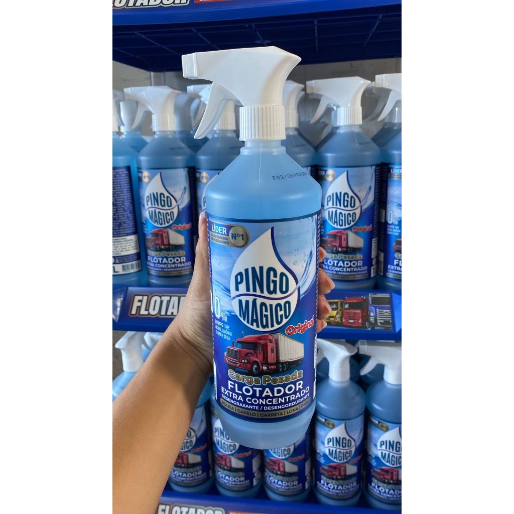 PINGO MÁGICO 1LITRO FLOTADOR EXTRACONCENTRADO CARGA PESADA, IDEAL PARA: CAVALO, CARRETA, LONA, PNEUS, BOLEIA