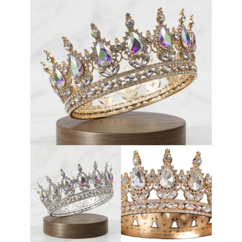 coroa luxo topo de bolo pre-weddinq casamento aniversário debutante 15 anos ensaio fotográfico. em Oferta na Shopee