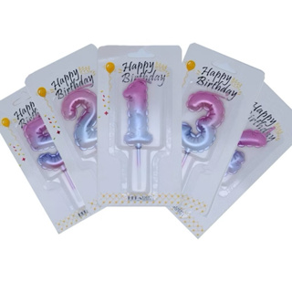 Kit 2 Velas de Aniversário Estilo Balão Número Degradê Rosa/Azul em Oferta na Shopee