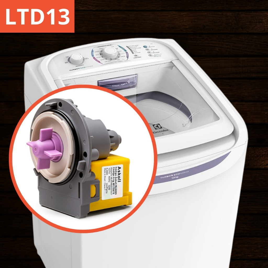 Eletrobomba Askoll 127/220v Lavadora Electrolux Ltd13 13Kg - Drenagem de Água