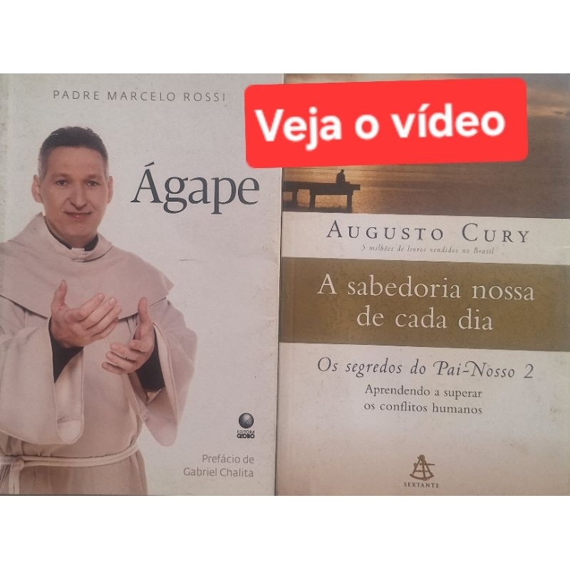 (Veja o vídeo)-Livros USADOS|Promoção:Ágape-Pe. Marcelo Rossi & A Sabedoria nossa de Cada Dia,Os Segredos do Pai Nosso 2