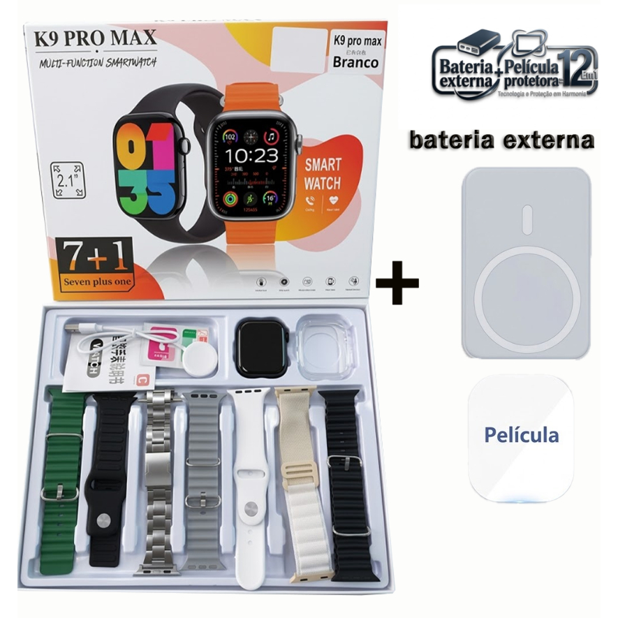 2026 Novo Smart Watch K9 Ultra Pro Max Seri 10 49mm com 7 Pulseas Esporte