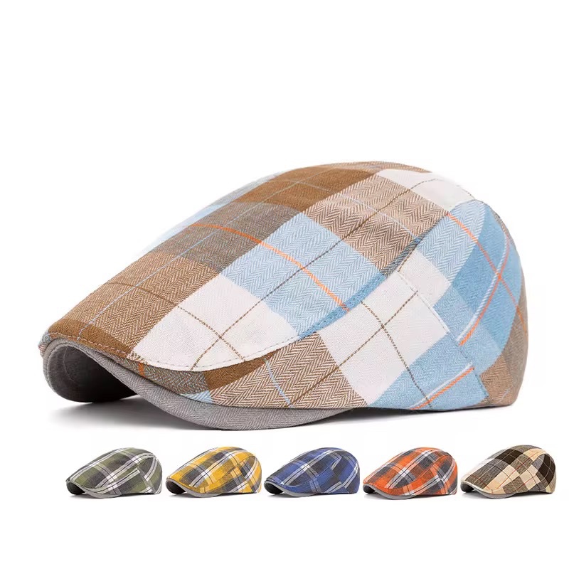 Cap Boina Bulier Modas Inglesa Shelby Peaky Xadrez Listrada Bege Azul Italiana Diversas Cores