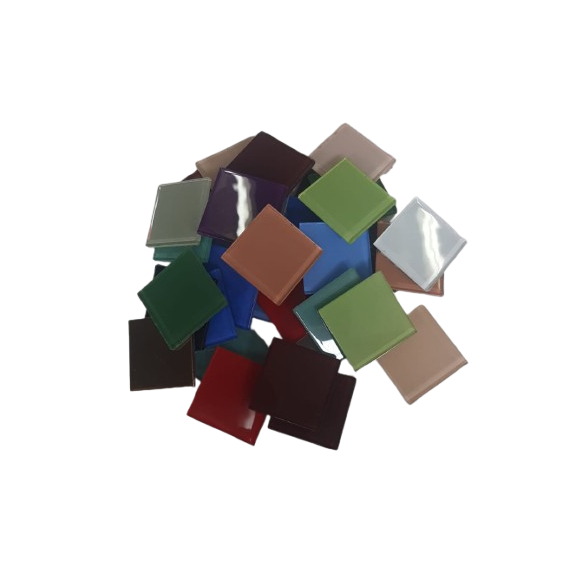 Pastilhas de Vidro Cristal Sortidas 54 peças Para Decoração Artesanato Espelhos, Paredes, porta retratos, móveis 4,8x4,8