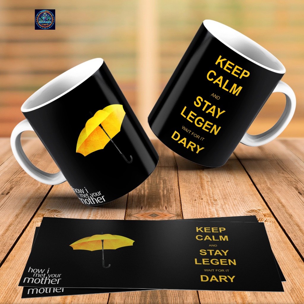 Caneca How I Met Your Mother – Keep Calm and Stay Legendary – Guarda-Chuva Amarelo