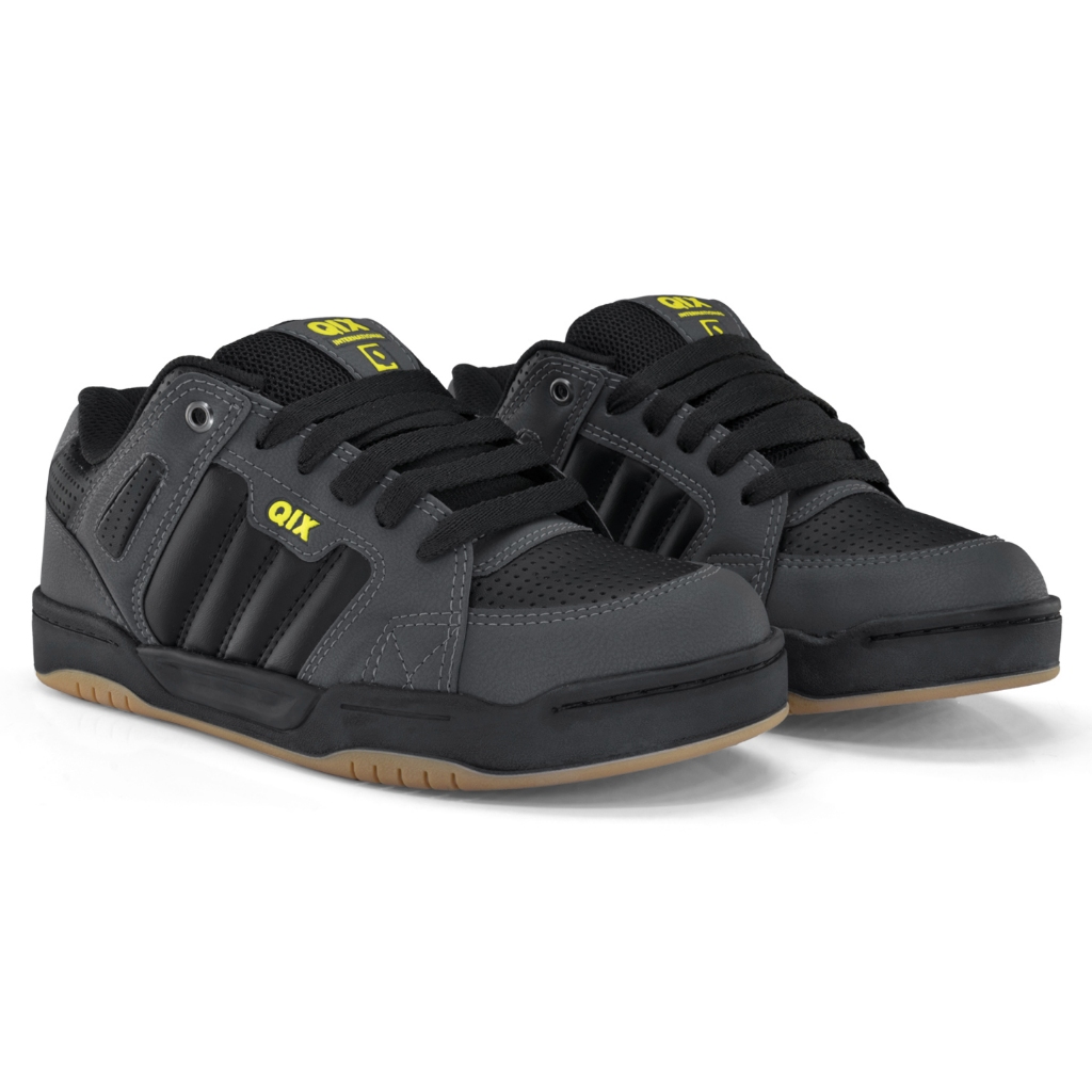 Tênis Qix Square Original Skate Confortável Básico Couro Masculino Resistente