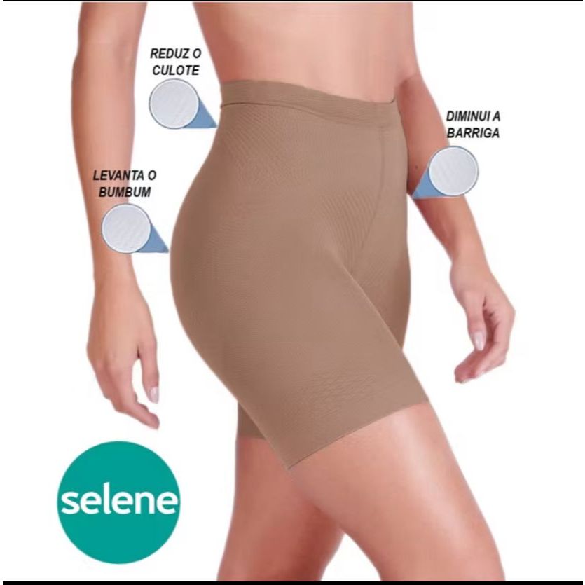 Short Cinta Modeladora Slim Feminino Selene Levanta Bumbum Afina Cintura Comprime Barriga