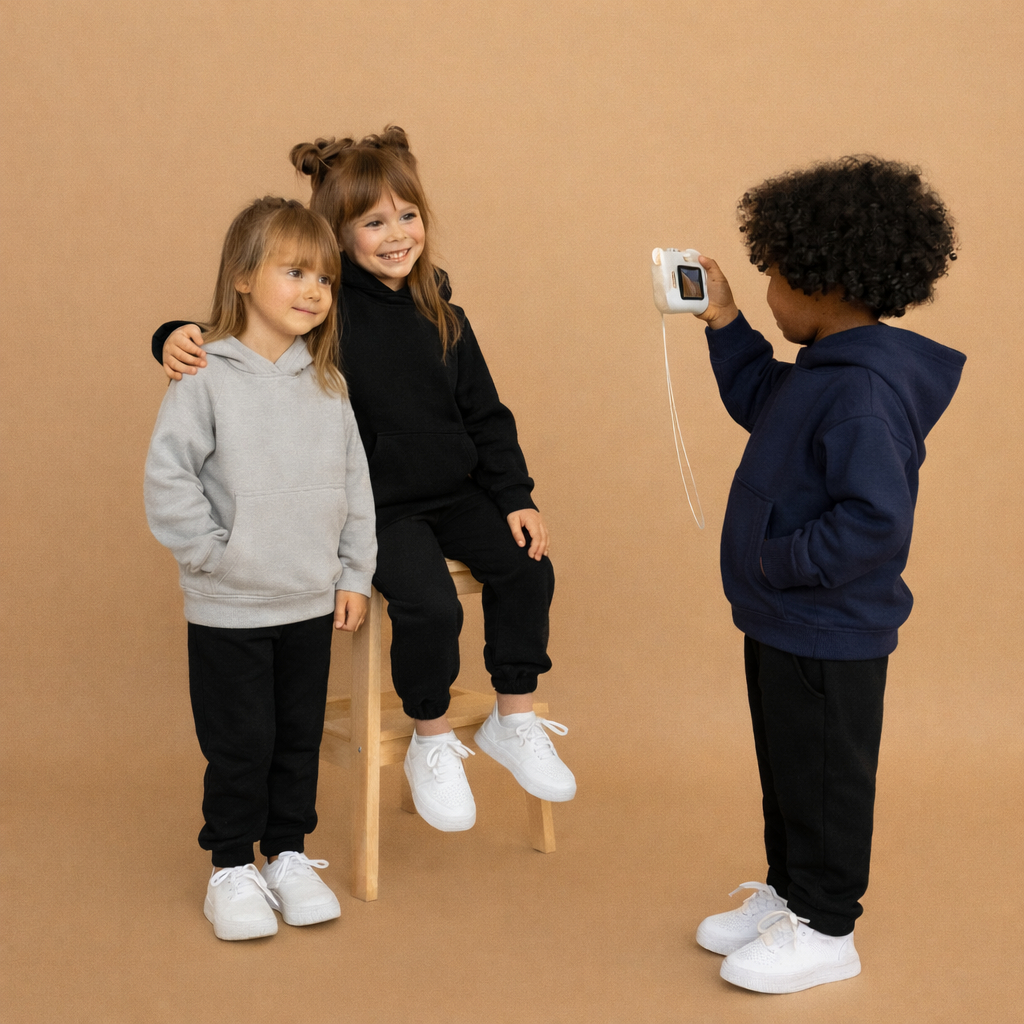 Conjunto Infantil Moletom Casaco Canguru Calça Unissex Inverno Quentinho Escola Lançamento