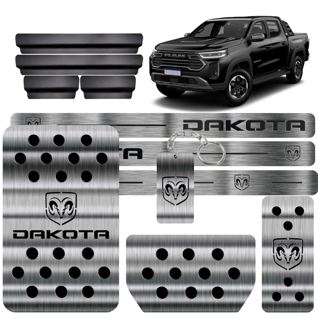 Soleira Pedaleira Descanso de pé Aço Inox Premium Ram Dakota