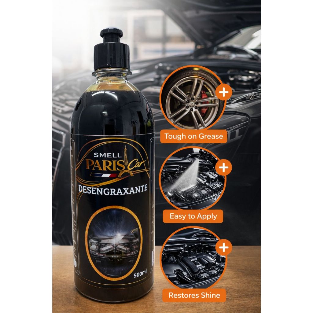 Desengraxante Automotivo – Remove Graxa, Óleo e Sujeira Pesada | Limpeza de Motor Smell Paris 500ml or, Peças e Rodas