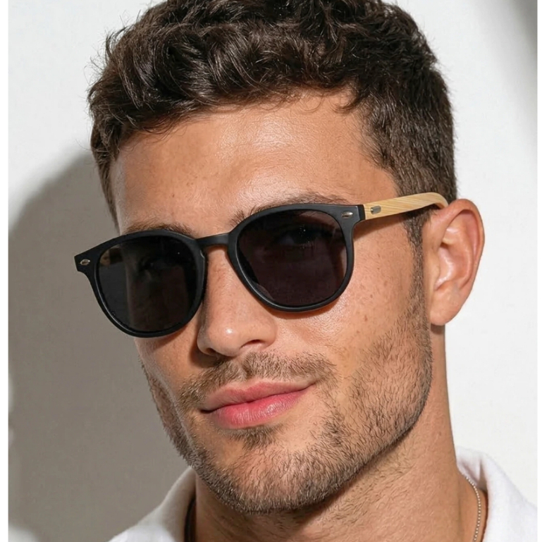 Óculos de Sol Tulum Polarizado Premium Bambu Original Classico Moda Praia Verão uv400 Unissex