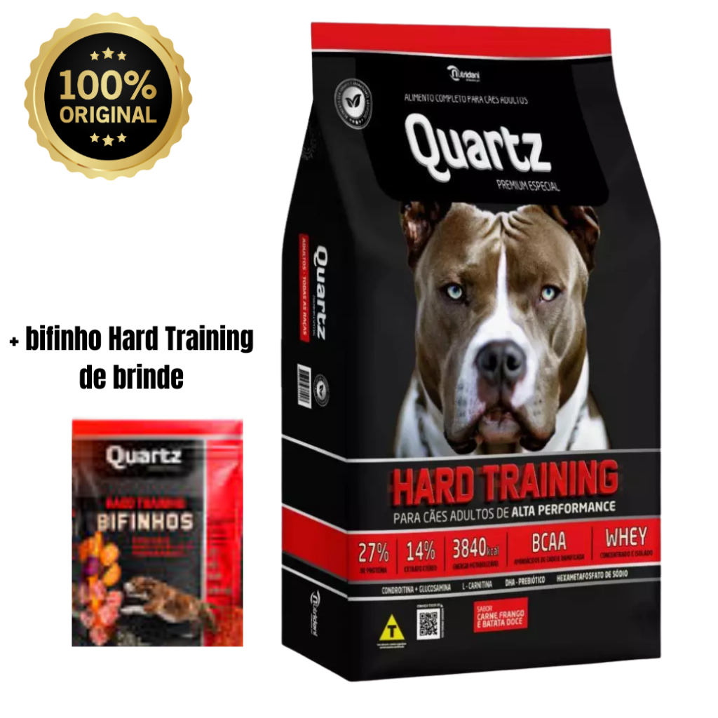 Ração Quartz Hard Training Cães Carne e Frango 15Kg