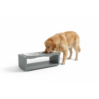 Comedouro Pet MDF Duplo | Tigela Inox ou Porcelana | Gato e Cachorro | Design Moderno | Luke em Oferta na Shopee