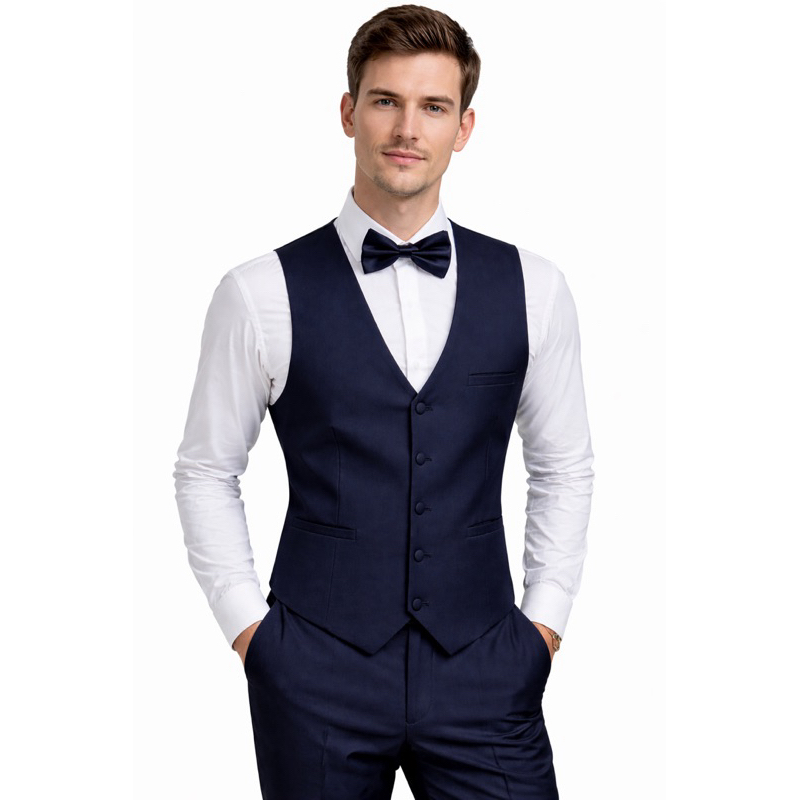 Colete Social Adulto Chumbo e Azul Marinho